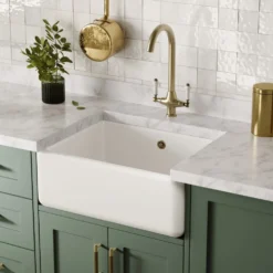 Butler & Rose Heavy Duty Belfast / Butler Ceramic Fireclay Kitchen Sink - 595 x 450mm