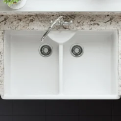 Butler & Rose Large Double Belfast / Butler Ceramic Fireclay Kitchen Sink - 895 x 550mm