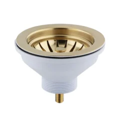Butler & Rose 90mm Brushed Brass Basket Strainer Waste and Overflow Bundle for 1.5 & 2 Bowl Kitchen Sinks