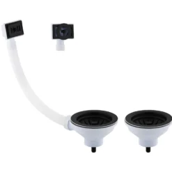 Butler & Rose 90mm Matt Black Basket Strainer Waste and Overflow Bundle for 1.5 & 2 Bowl Kitchen Sinks
