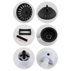 Butler & Rose 90mm Matt Black Basket Strainer Waste and Overflow Bundle for 1.5 & 2 Bowl Kitchen Sinks