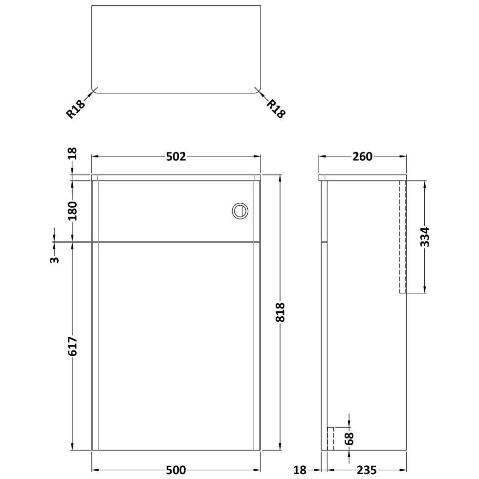 Butler & Rose Ophelia 500mm Back to Wall Toilet Unit
