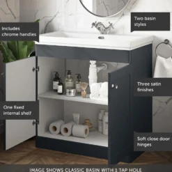 Butler & Rose Ophelia 800mm Floorstanding 2 Door Vanity Unit & Basin