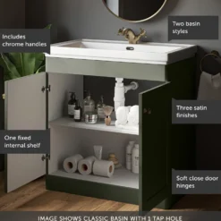 Butler & Rose Ophelia 800mm Floorstanding 2 Door Vanity Unit & Basin