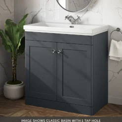 Butler & Rose Ophelia 800mm Floorstanding 2 Door Vanity Unit & Basin