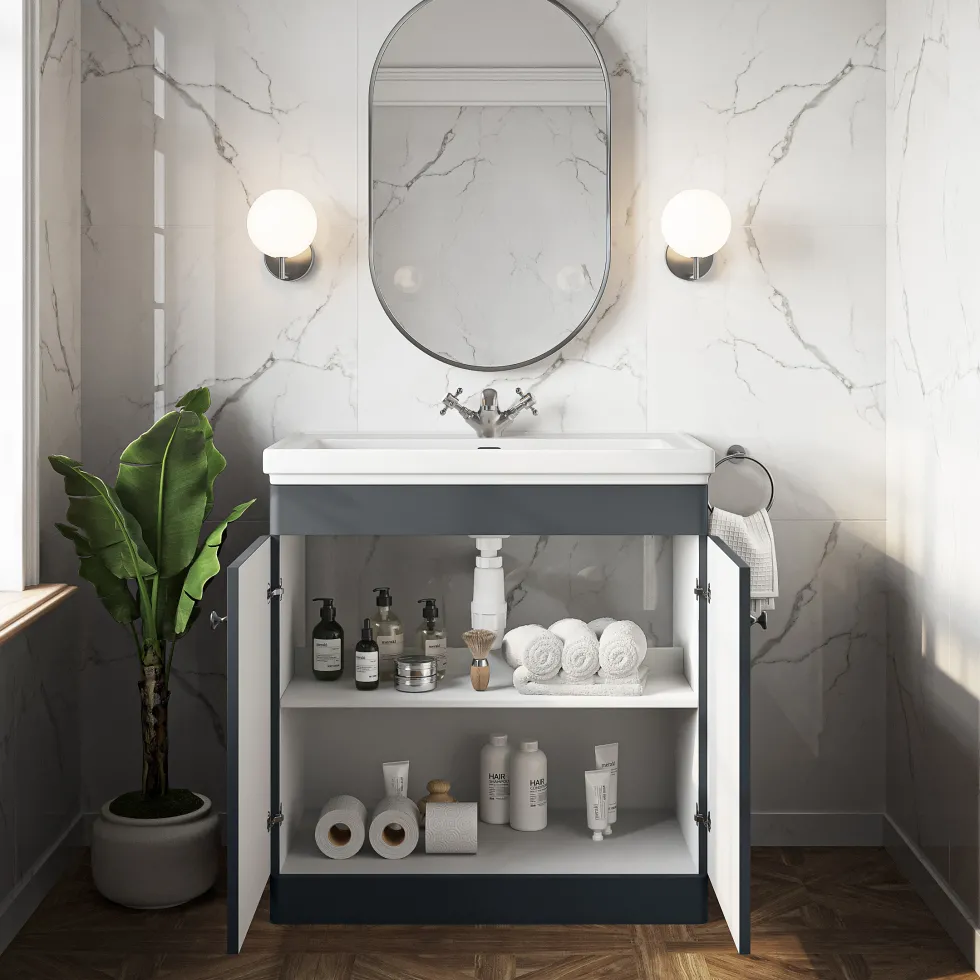Butler & Rose Ophelia 800mm Floorstanding 2 Door Vanity Unit & Basin