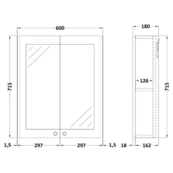 Butler & Rose Ophelia 600mm Mirrored Cabinet