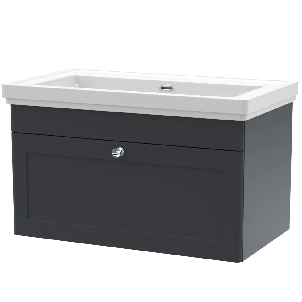 Butler & Rose Ophelia 800mm Wall Mounted 1 Drawer Vanity Unit & Basin