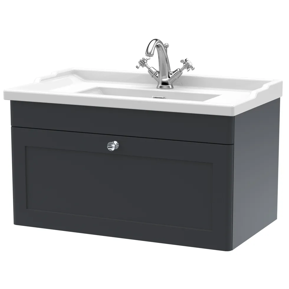 Butler & Rose Ophelia 800mm Wall Mounted 1 Drawer Vanity Unit & Basin