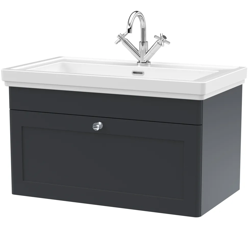 Butler & Rose Ophelia 800mm Wall Mounted 1 Drawer Vanity Unit & Basin