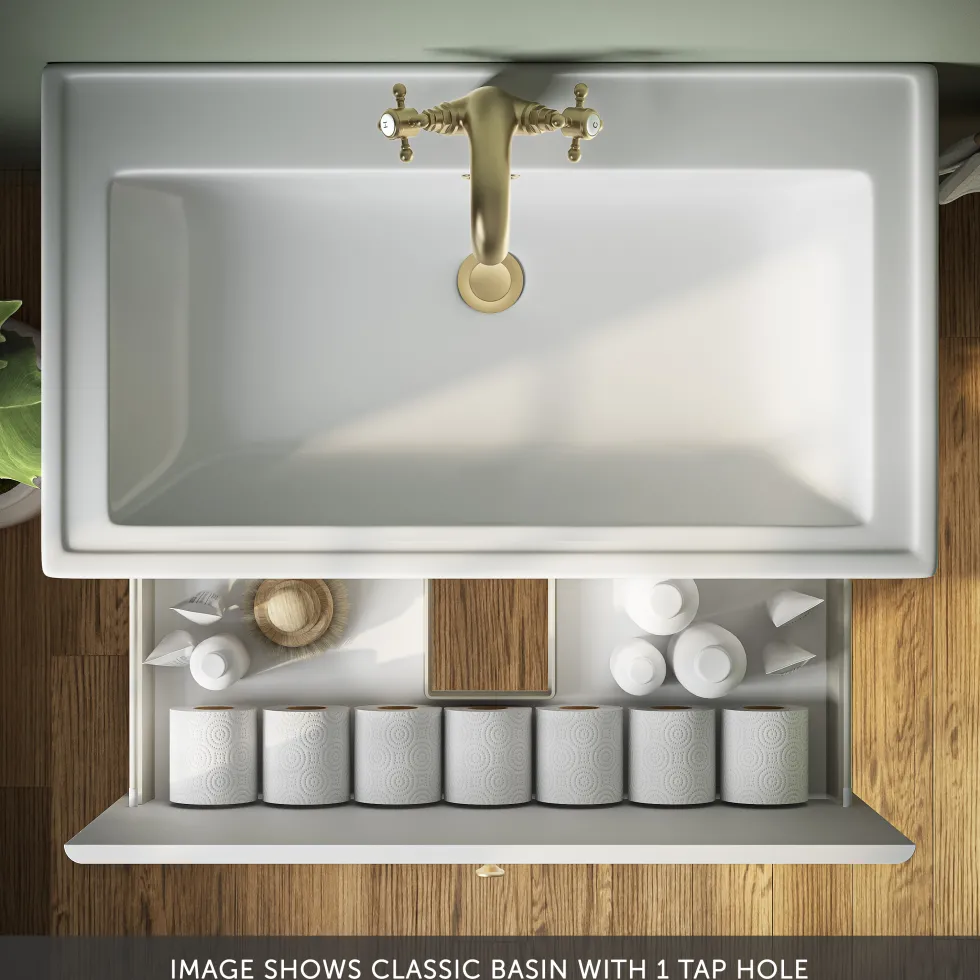 Butler & Rose Ophelia 800mm Wall Mounted 1 Drawer Vanity Unit & Basin