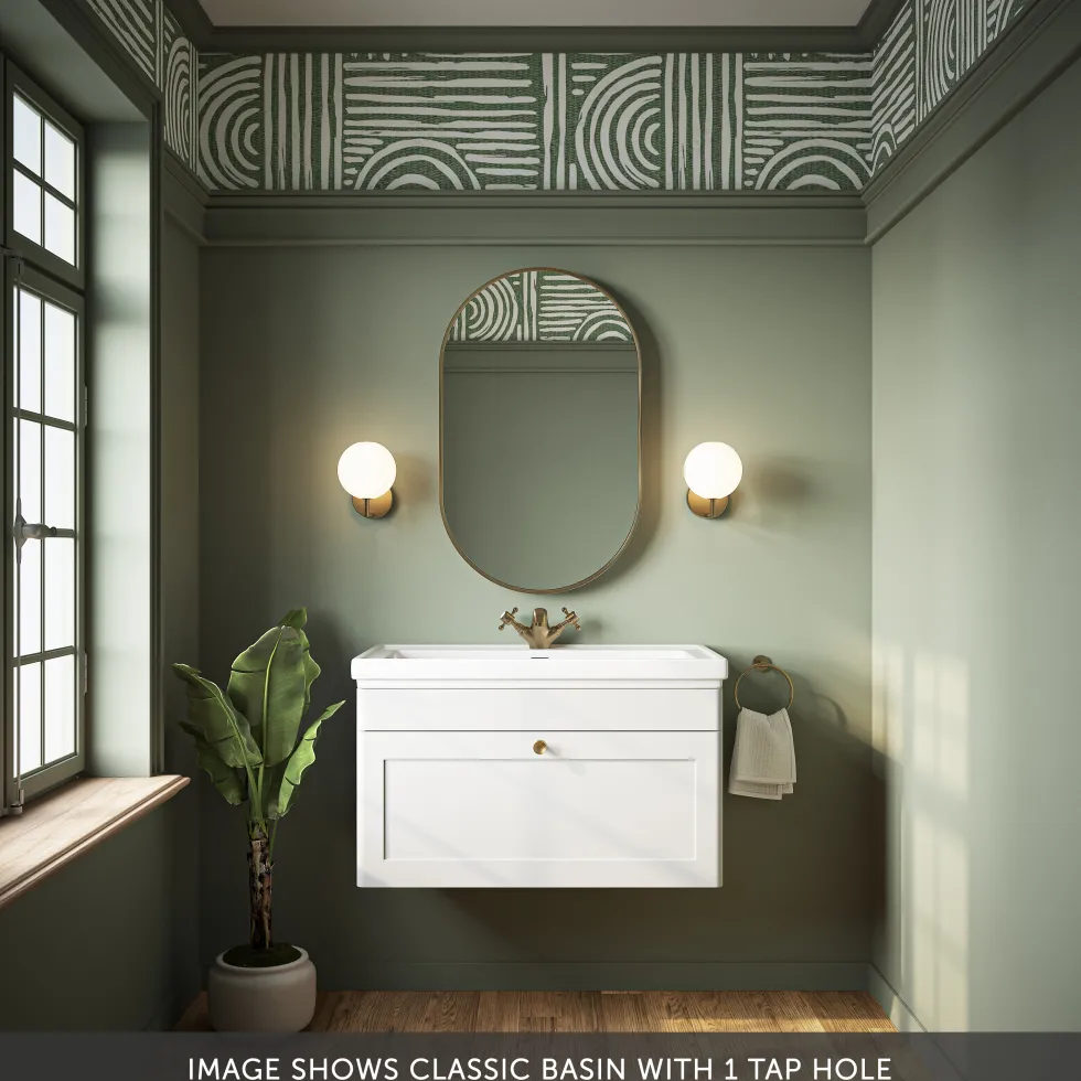 Butler & Rose Ophelia 800mm Wall Mounted 1 Drawer Vanity Unit & Basin