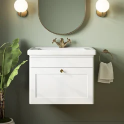 Butler & Rose Ophelia 600mm Wall Mounted 1 Drawer Vanity Unit & Basin