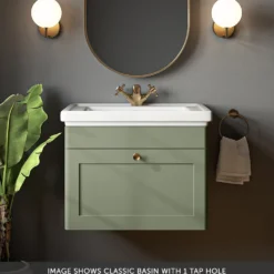 Butler & Rose Ophelia 600mm Wall Mounted 1 Drawer Vanity Unit & Basin