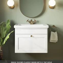 Butler & Rose Ophelia 600mm Wall Mounted 1 Drawer Vanity Unit & Basin