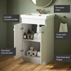 Butler & Rose Ophelia Traditional Toilet & 500mm Floorstanding Vanity Unit Bathroom Suite