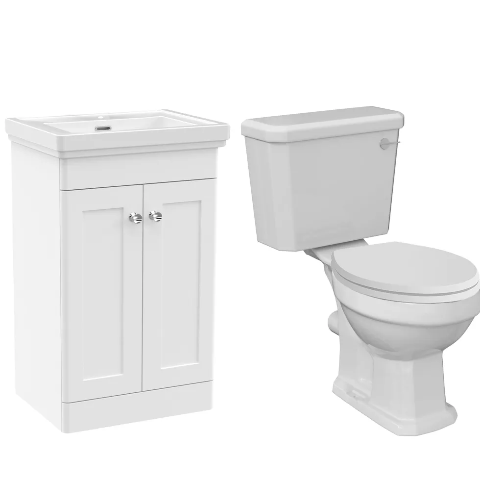 Butler & Rose Ophelia Traditional Toilet & 500mm Floorstanding Vanity Unit Bathroom Suite