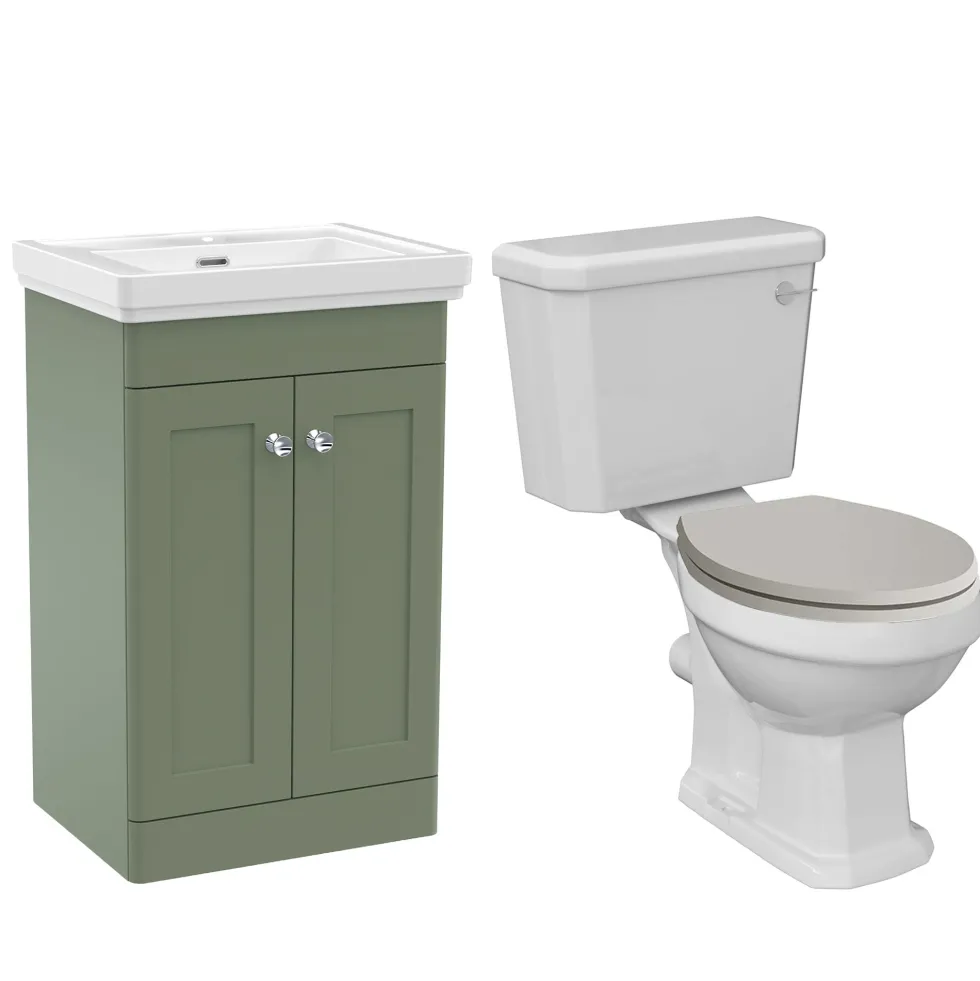 Butler & Rose Ophelia Traditional Toilet & 500mm Floorstanding Vanity Unit Bathroom Suite