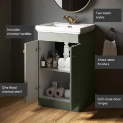 Butler & Rose Ophelia Traditional Toilet & 500mm Floorstanding Vanity Unit Bathroom Suite