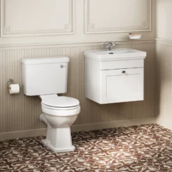 Butler & Rose Ophelia Traditional Toilet & 500mm Wall Hung Vanity Unit Bathroom Suite