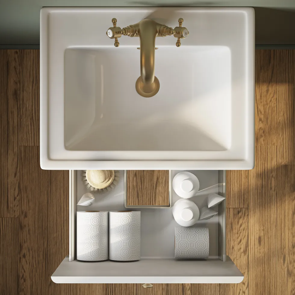 Butler & Rose Ophelia Traditional Toilet & 500mm Wall Hung Vanity Unit Bathroom Suite