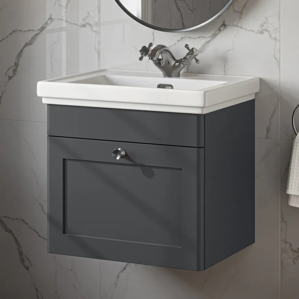 Butler & Rose Ophelia Traditional Toilet & 500mm Wall Hung Vanity Unit Bathroom Suite