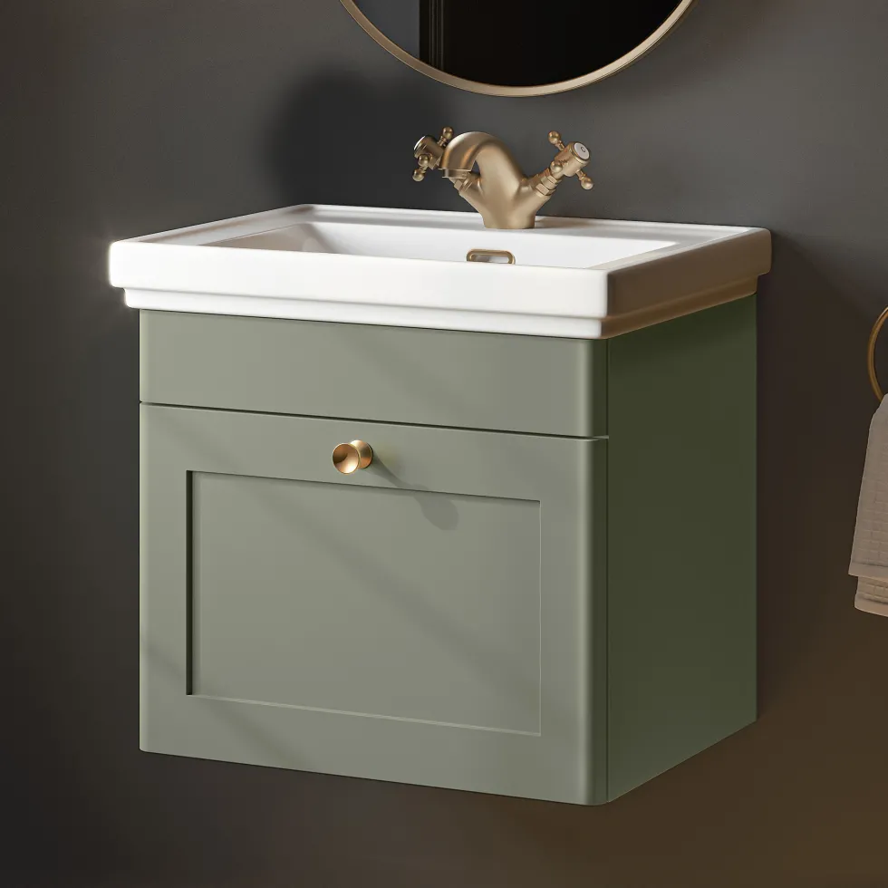 Butler & Rose Ophelia Traditional Toilet & 500mm Wall Hung Vanity Unit Bathroom Suite