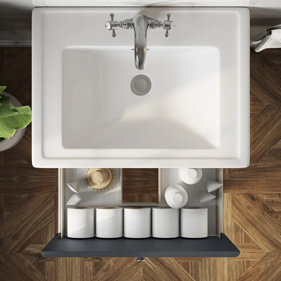 Butler & Rose Ophelia Traditional Toilet & 600mm Wall Hung Vanity Unit Bathroom Suite