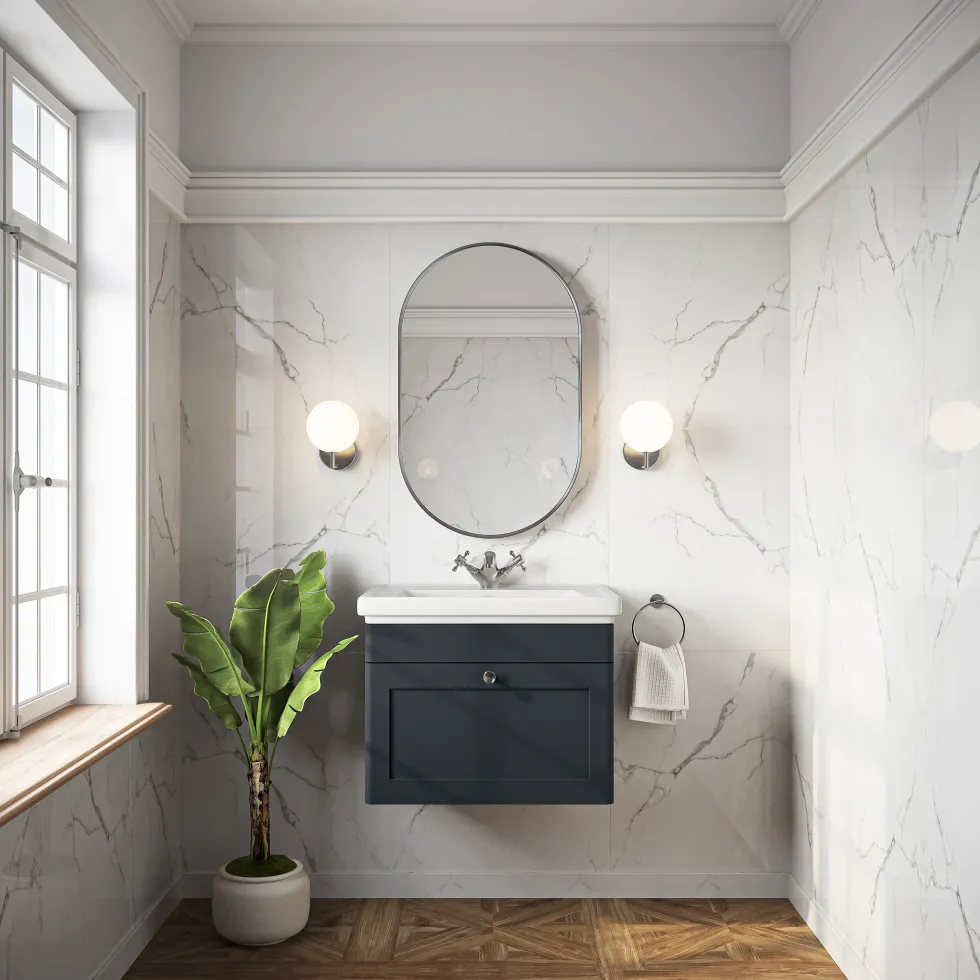 Butler & Rose Ophelia Traditional Toilet & 600mm Wall Hung Vanity Unit Bathroom Suite