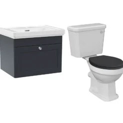 Butler & Rose Ophelia Traditional Toilet & 600mm Wall Hung Vanity Unit Bathroom Suite