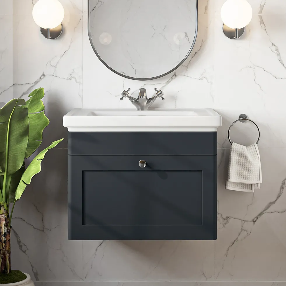 Butler & Rose Ophelia Traditional Toilet & 600mm Wall Hung Vanity Unit Bathroom Suite