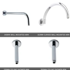 Butler & Rose Victoria 300mm Traditional Fixed Apron Shower Head & Arm