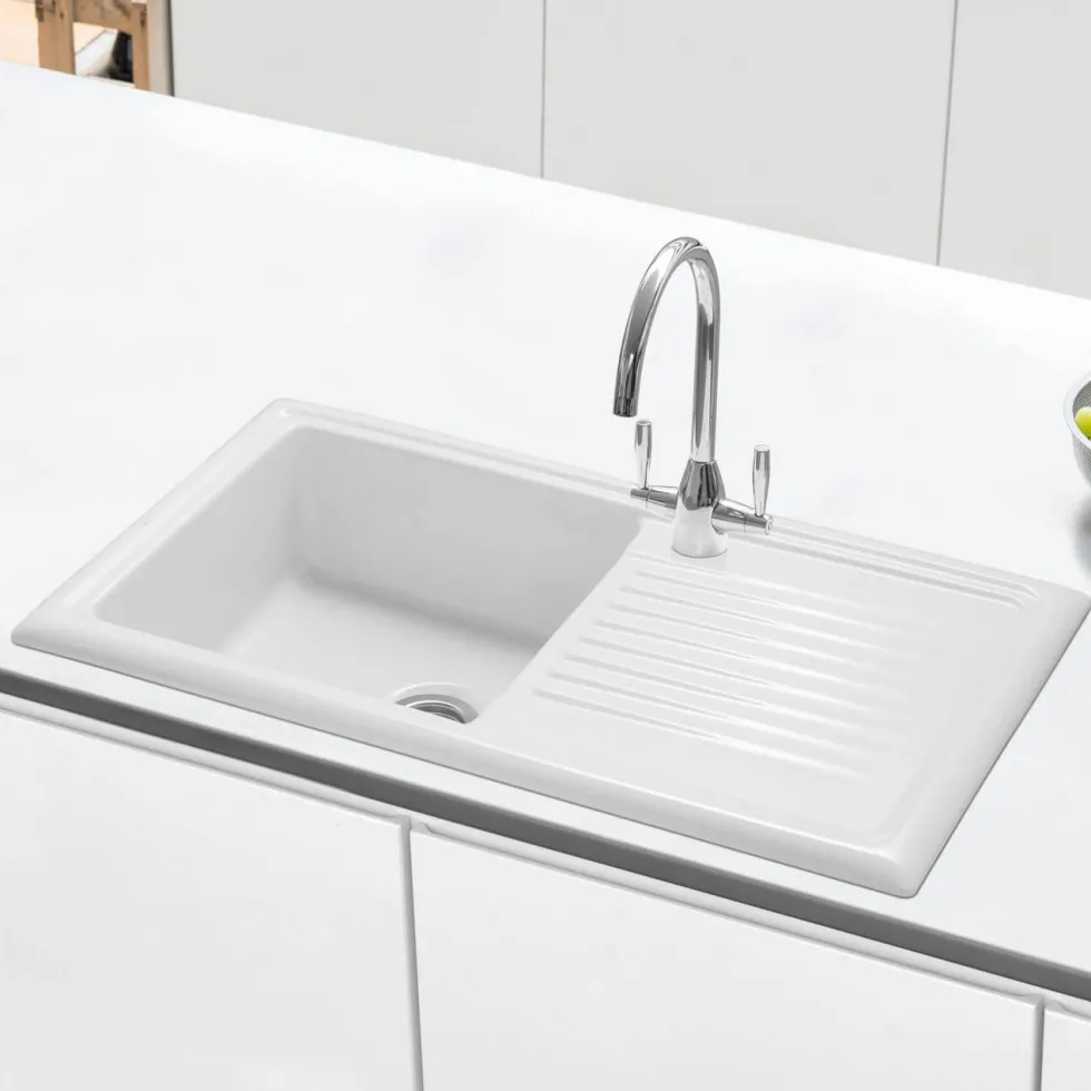 Caple Avel Twin Lever Mono Kitchen Mixer - Chrome