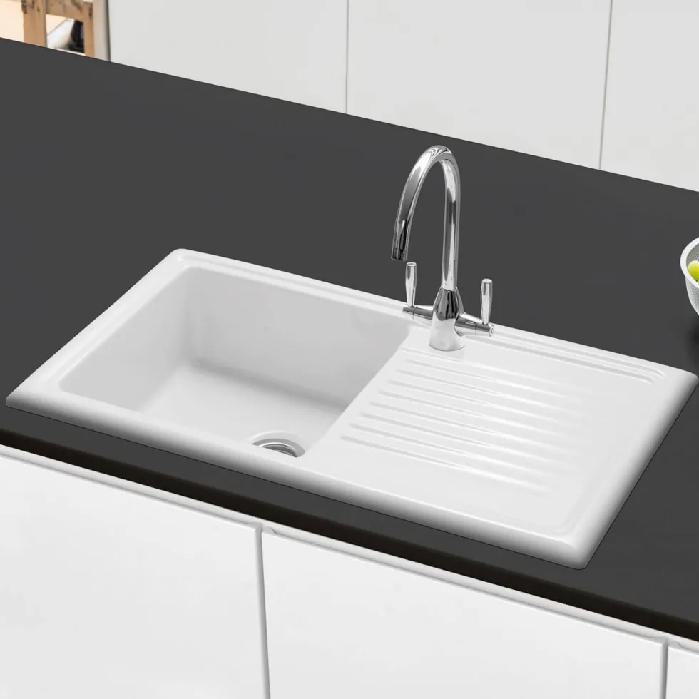 Caple Avel Twin Lever Mono Kitchen Mixer - Chrome