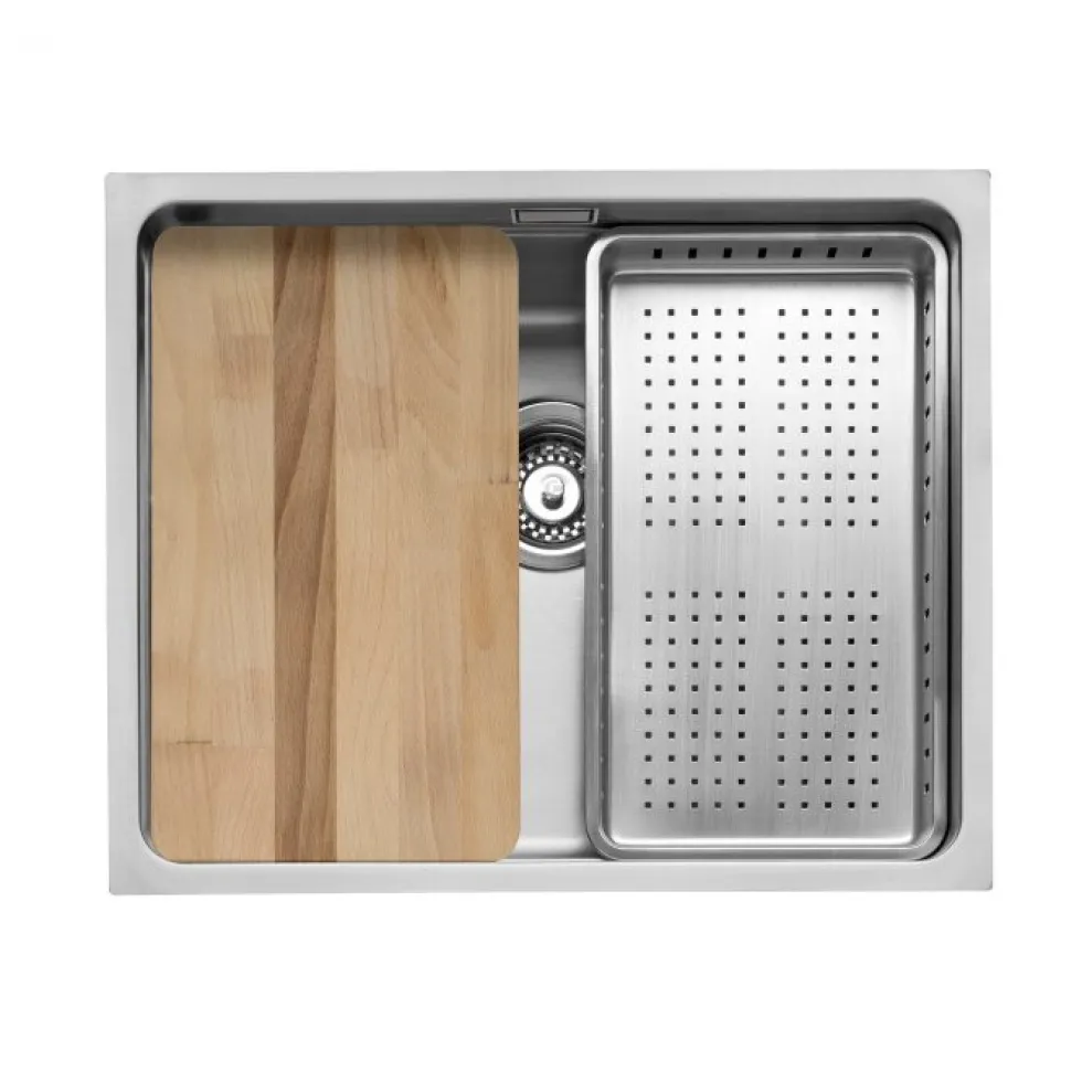 Caple Axle 1 Bowl Inset or Undermount Stainless Steel Sink with Waste & Accessory Kit - 540 x 440mm