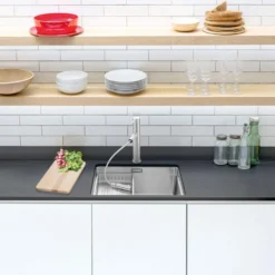 Caple Axle 1 Bowl Inset or Undermount Stainless Steel Sink with Waste & Accessory Kit - 540 x 440mm