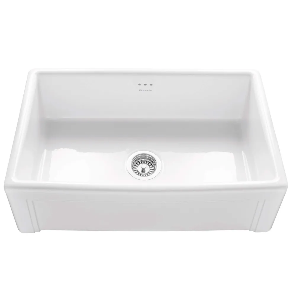 Caple Belfast Large Single Bowl White Ceramic Kitchen Sink - 760 x 460mm