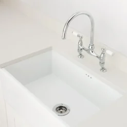 Caple Belfast Large Single Bowl White Ceramic Kitchen Sink - 760 x 460mm
