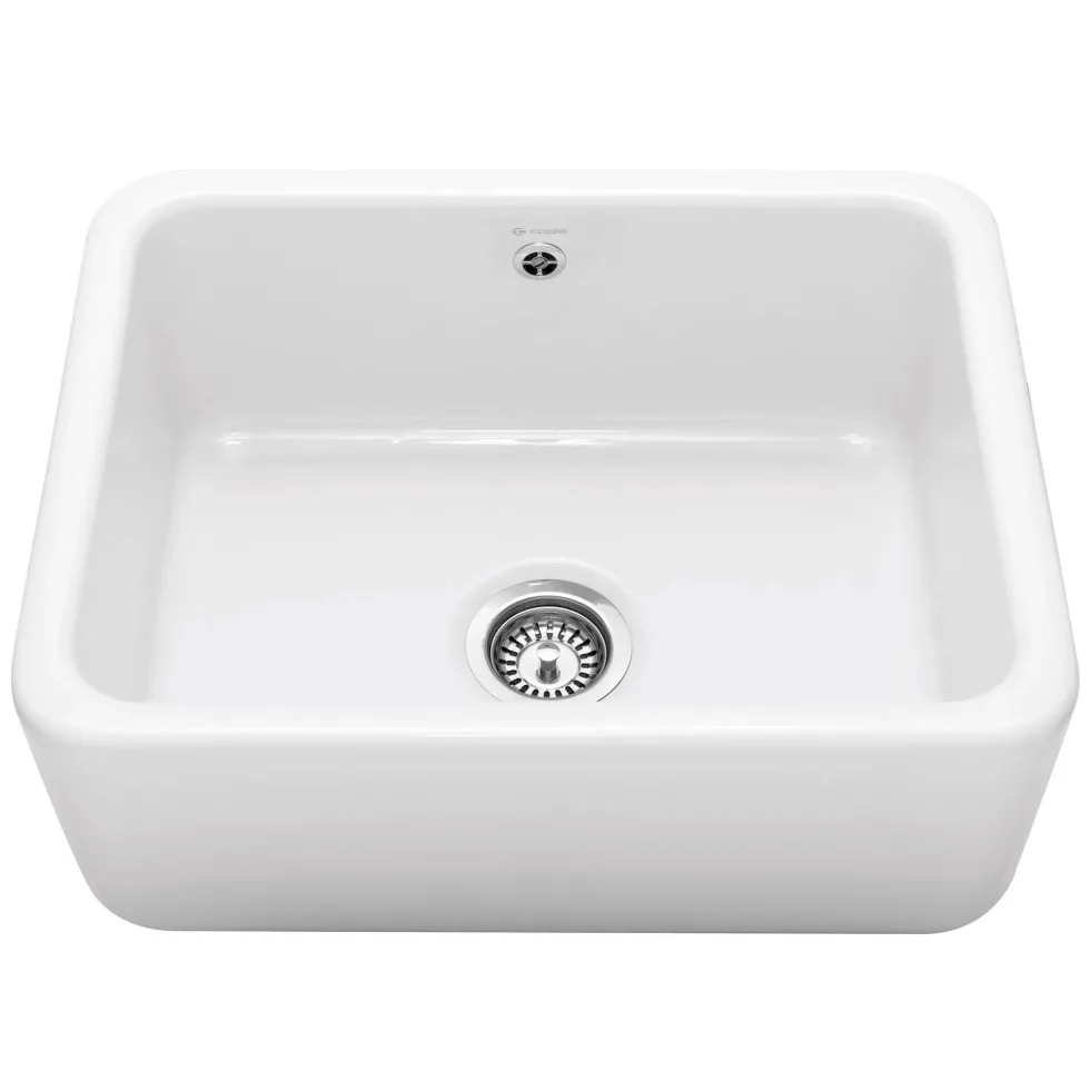 Caple Butler Single Bowl White Ceramic Kitchen Sink - 595 x 460mm