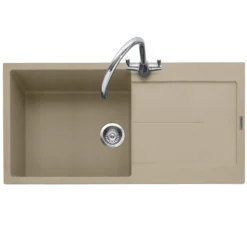 Caple Canis 1 Bowl Granite Composite Kitchen Sink & Waste Kit with Reversible Drainer - 1000 x 500mm