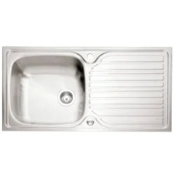 Caple Crane 1 Bowl Satin Stainless Steel Sink & Waste Kit with Reversible Drainer - 965 x 510mm