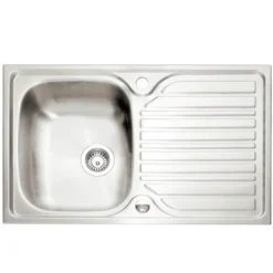 Caple Crane 1 Bowl Satin Stainless Steel Sink & Waste Kit with Reversible Drainer - 800 x 510mm