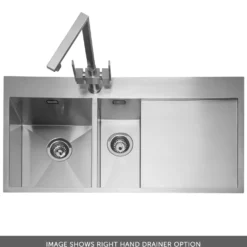Caple Cubit 1.5 Bowl Satin Stainless Steel Sink & Waste Kit - 1000 x 520mm