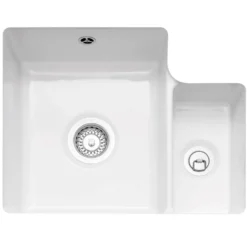 Caple Ettra 1.5 Bowl Undermount White Ceramic Kitchen Sink - 545 x 440mm