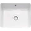Caple Ettra Single Bowl White Ceramic Undermount Kitchen Sink - 545 x 440mm