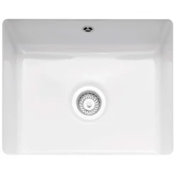 Caple Ettra Single Bowl White Ceramic Undermount Kitchen Sink - 545 x 440mm