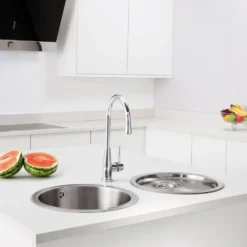 Caple Form 1 Bowl Inset or Undermount Satin Stainless Steel Sink & Waste Kit - 450 x 450mm
