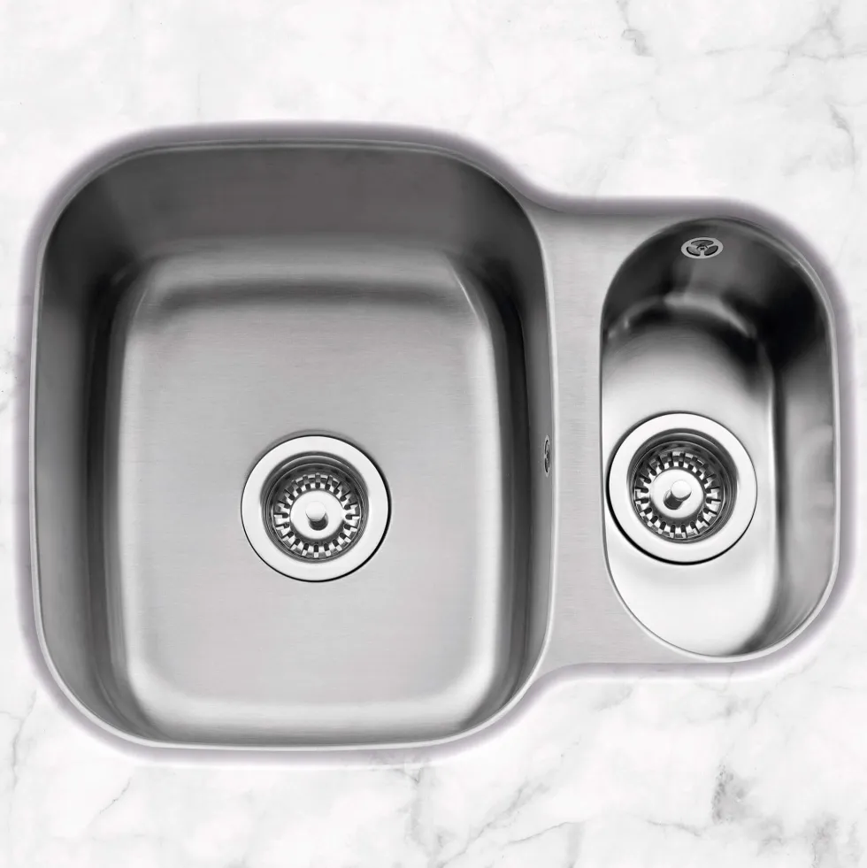 Caple Form 1.5 Bowl Undermount Satin Stainless Steel Sink & Waste Kit - Reversible - 590 x 450mm