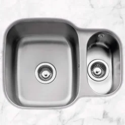 Caple Form 1.5 Bowl Undermount Satin Stainless Steel Sink & Waste Kit - Reversible - 590 x 450mm
