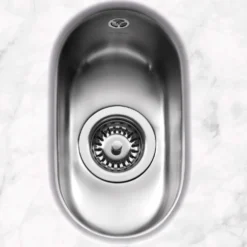 Caple Form 0.5 Bowl Undermount Satin Stainless Steel Sink & Waste Kit - 205 x 340mm